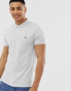 Светло-серая меланжевая футболка-поло с логотипом Jack Wills - Aldgrove - Серый