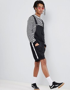 Черный джинсовый комбинезон узкого кроя с белыми полосками ASOS DESIGN - Черный