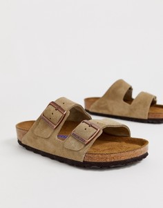 Серо-коричневые замшевые сандалии Birkenstock Arizona - Бежевый