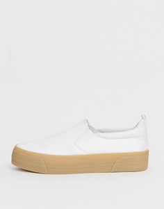 Белые слипоны на массивной подошве ASOS DESIGN - Белый