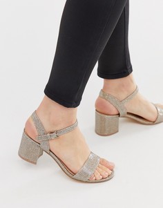 Босоножки на каблуке средней длины London Rebel - Золотой