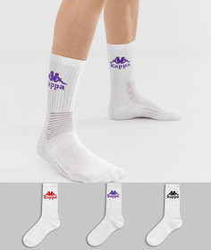 Набор из 3 пар белых носков с разноцветной отделкой Kappa Authentic - Белый