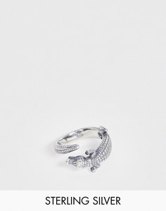 Серебряное кольцо в виде крокодила ASOS DESIGN - Серебряный