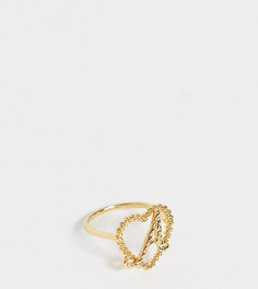 Позолоченное кольцо с инициалом Reclaimed Vintage - Золотой