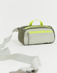 Зеленая сумка-кошелек на пояс в стиле колор блок Weekday - Зеленый