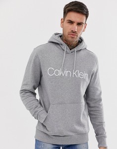 Худи светло-серого цвета с логотипом Calvin Klein - Серый