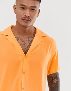 Оранжевая oversize-рубашка из вискозы с воротником в виде лацканов ASOS DESIGN - Оранжевый