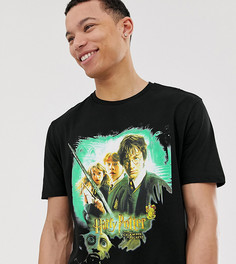 Свободная футболка с принтом Harry Potter ASOS DESIGN Tall - Черный