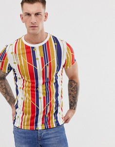 Футболка в полоску с принтом в морском стиле ASOS DESIGN - Мульти