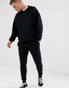 Черный спортивный oversize-костюм с худи ASOS DESIGN - Черный
