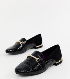 Черные лоферы с золотистыми пряжками River Island - Черный