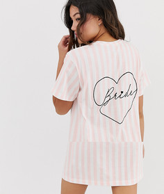 Пижамная футболка ASOS DESIGN - Розовый