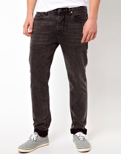 Черные зауженные джинсы с эффектом выцветания ASOS - Серый