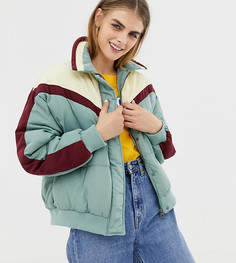 Дутая куртка со вставками Pull&Bear - Синий