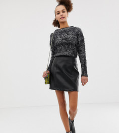 Мини-юбка из искусственной кожи New Look - Черный