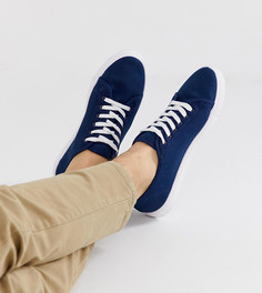 Темно-синие парусиновые кроссовки для широкой стопы ASOS DESIGN - Темно-синий