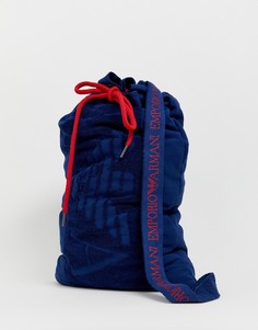 Пляжное полотенце в сумке дафл с логотипом Emporio Armani - Синий