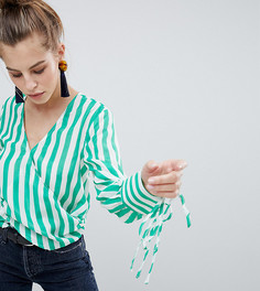 Топ в полоску с завязками на рукавах Boohoo - Мульти