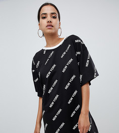 Платье-футболка с принтом Missguided New York - Черный