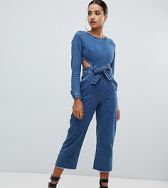 Синий джинсовый комбинезон с вырезом Missguided - Синий