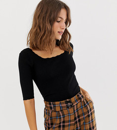 Черный топ с квадратным вырезом River Island - Черный