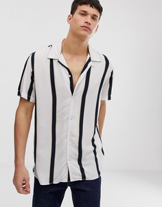 Рубашка в вертикальную полоску с отложным воротником Jack & Jones Originals - Белый
