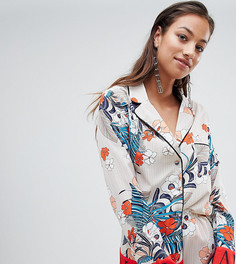 Рубашка с цветочным принтом PrettyLittleThing - Бежевый