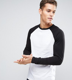 Лонгслив с контрастными рукавами реглан ASOS TALL - Белый
