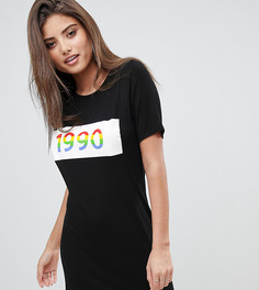 Платье-футболка с принтом Boohoo - Черный