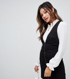 Платье 2 в 1 с контрастной строчкой Miss Selfridge - Черный