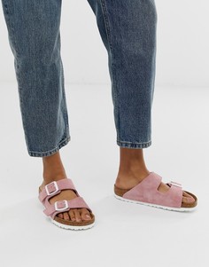Розовые замшевые сандалии Birkenstock Arizona - Розовый