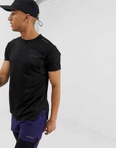 Черная спортивная футболка со ступенчатым краем и дышащими сетчатыми вставками ASOS 4505 - Черный