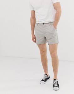 Бежевые зауженные шорты чиносы ASOS DESIGN - Бежевый