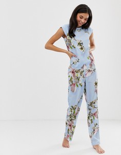 Синие пижамные брюки с цветочным принтом B By Ted Baker Harmony - Синий