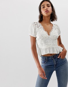 Топ Free People Sweet Roses - Белый