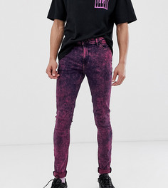 Розовые супероблегающие джинсы с эффектом кислотной стирки ASOS DESIGN Tall - Розовый