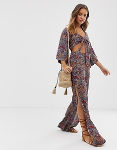 Расклешенные брюки с принтом пейсли Raga Desert Flower - Мульти