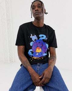Свободная футболка с принтом Аладдина ASOS DESIGN - Черный