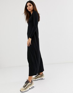 Платье макси с длинными рукавами ASOS DESIGN - Черный