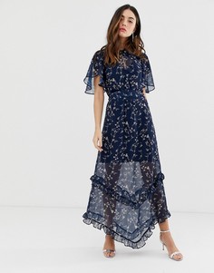 Платье мидакси с цветочным принтом Keepsake - Синий
