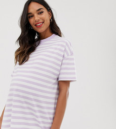 Oversize-футболка в широкую полоску ASOS DESIGN Maternity - Фиолетовый