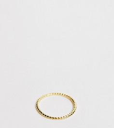 Позолоченное серебряное кольцо с фактурной отделкой ASOS DESIGN Curve - Золотой