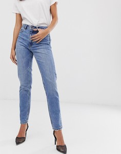 Мраморные джинсы в винтажном стиле с завышенной талией Vero Moda - Синий