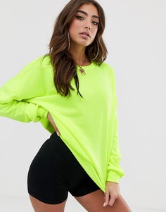 Неоново-желтый oversize-свитшот ASOS DESIGN - Оранжевый