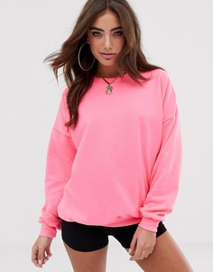 Неоново-розовый oversize-свитшот ASOS DESIGN - Оранжевый