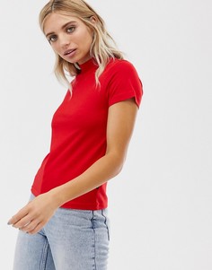 Топ из органического хлопка с высоким воротом Cheap Monday - Красный