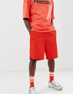 Неоново-оранжевые шорты Bershka PANTONE - Оранжевый