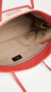 What Goes Around Comes Around Fendi Red Zucca Roll Tote