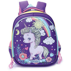 Рюкзак школьный Grizzly, фиолетовый