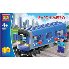 Конструктор Город мастеров "Вагон метро", с фигуркой